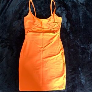 Bright Orange Tight Dress Fashion Nova